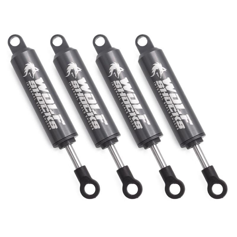 4 Amortisseurs Aluminium Wolf 90mm pour crawler 1/10 - Breizh Modélisme.