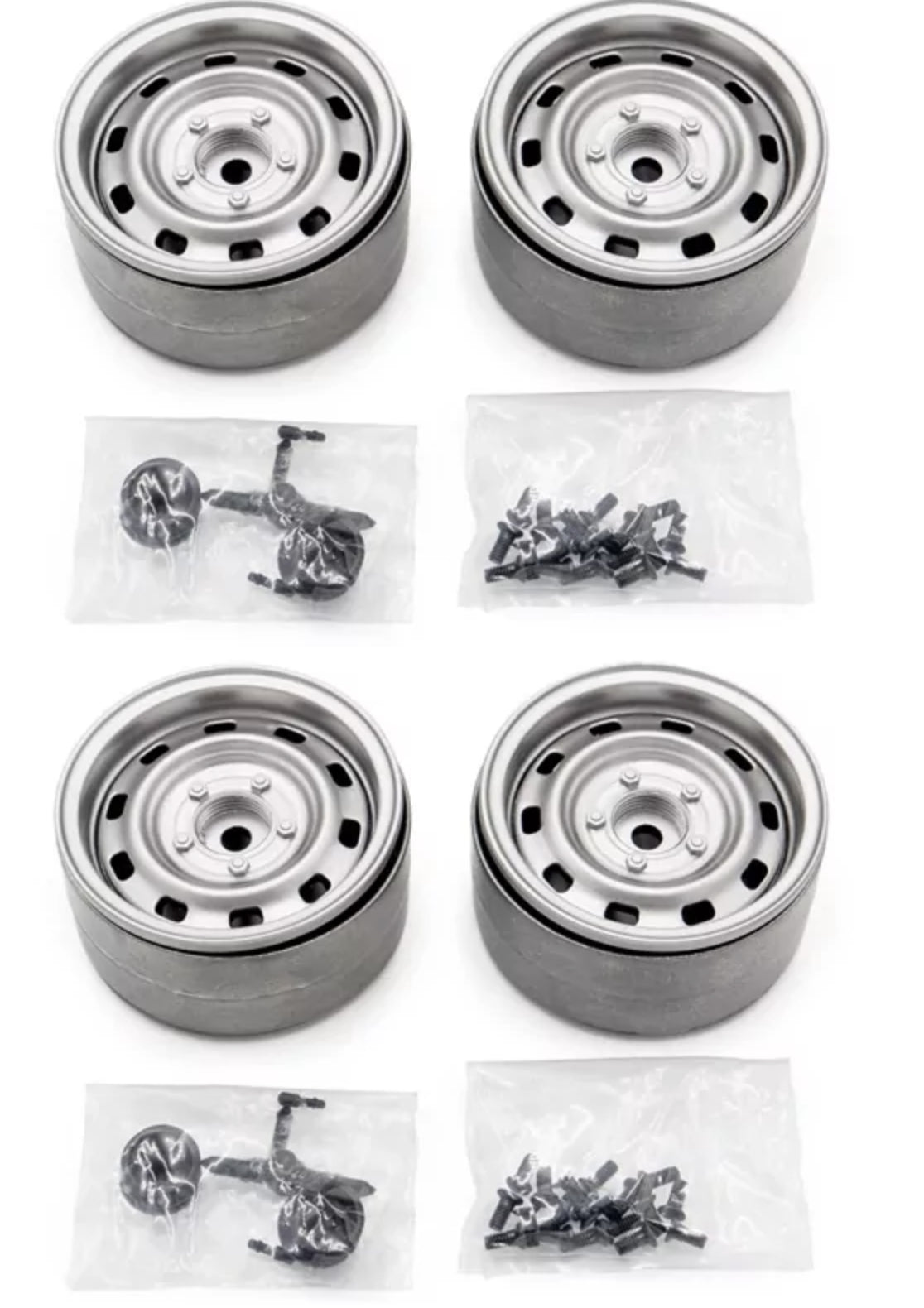 4 jantes Crawler Metal 1.9 beadlock Classic 2 Grise - HT-SU1802027 - Breizh Modélisme.