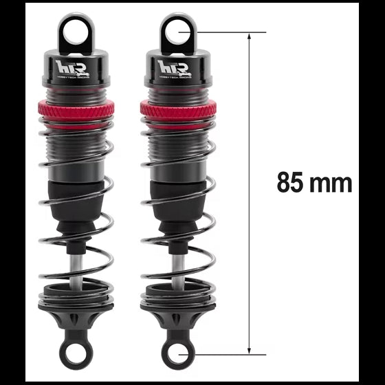 Amortisseurs 1/10 85mm BIG BORE 13mm + kit 3 ressorts (H/M/S) - HTR-510085 - Breizh Modélisme.