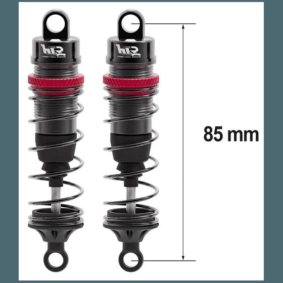 Amortisseurs 1/10 85mm BIG BORE 13mm + kit 3 ressorts (H/M/S) - HTR-510085 - Breizh Modélisme.