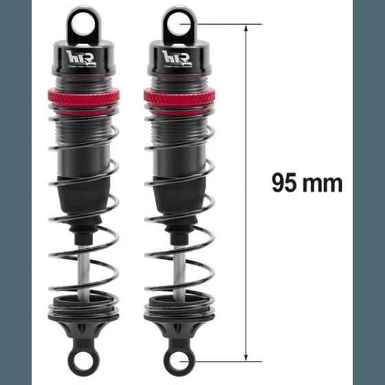 Amortisseurs 1/10 95mm BIG BORE 13mm + kit 3 ressorts (H/M/S) - HTR-510095 - Breizh Modélisme.