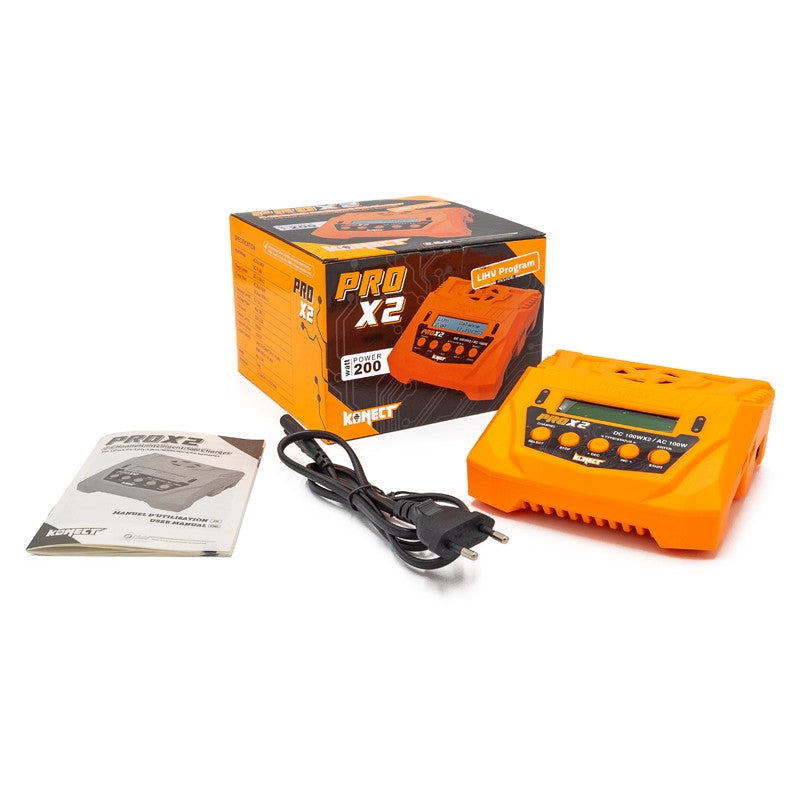 Chargeur 200W Konect Pro X2 avec 2 sorties (2x100W) - Breizh Modélisme.