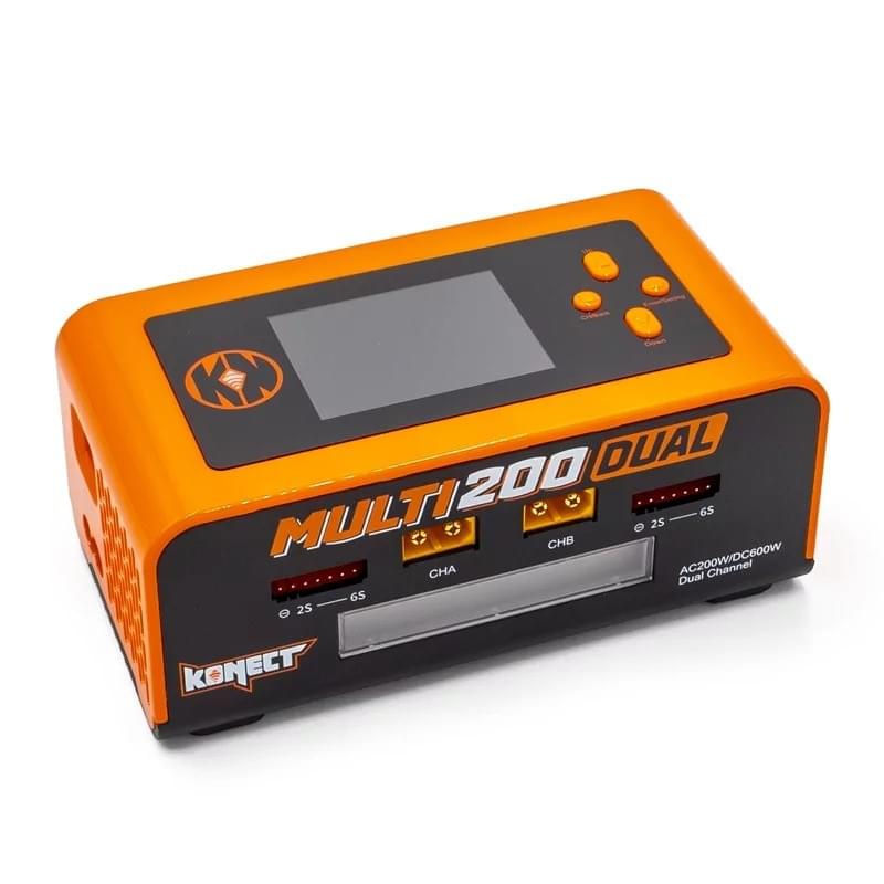 Chargeur rapide Lipo / NiMH DUAL AC/DC 200W Multi-Fonctions - KN-MULTI200-DUAL - Breizh Modélisme.