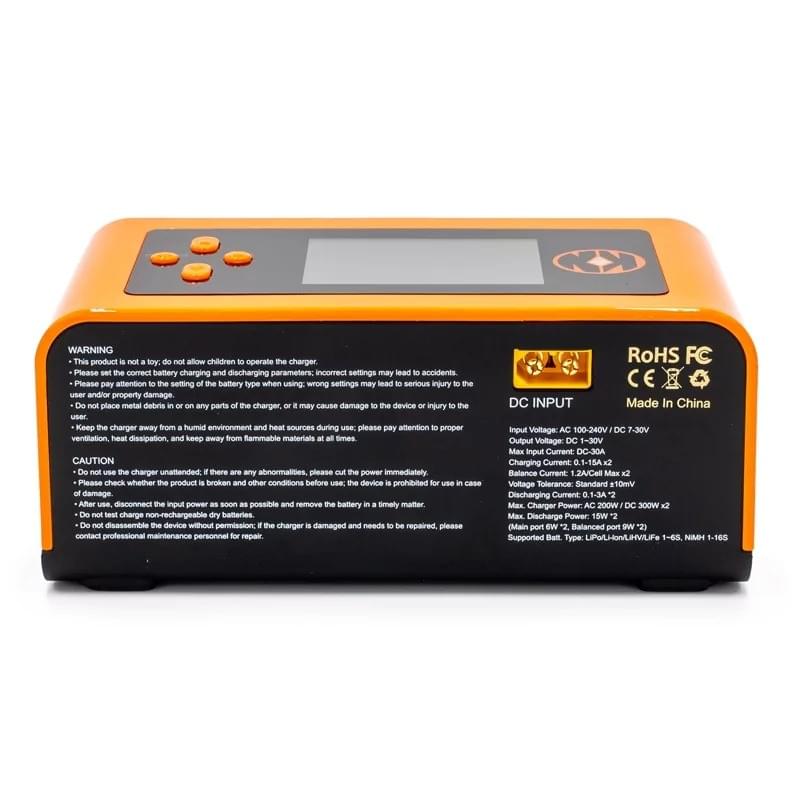 Chargeur rapide Lipo / NiMH DUAL AC/DC 200W Multi-Fonctions - KN-MULTI200-DUAL - Breizh Modélisme.