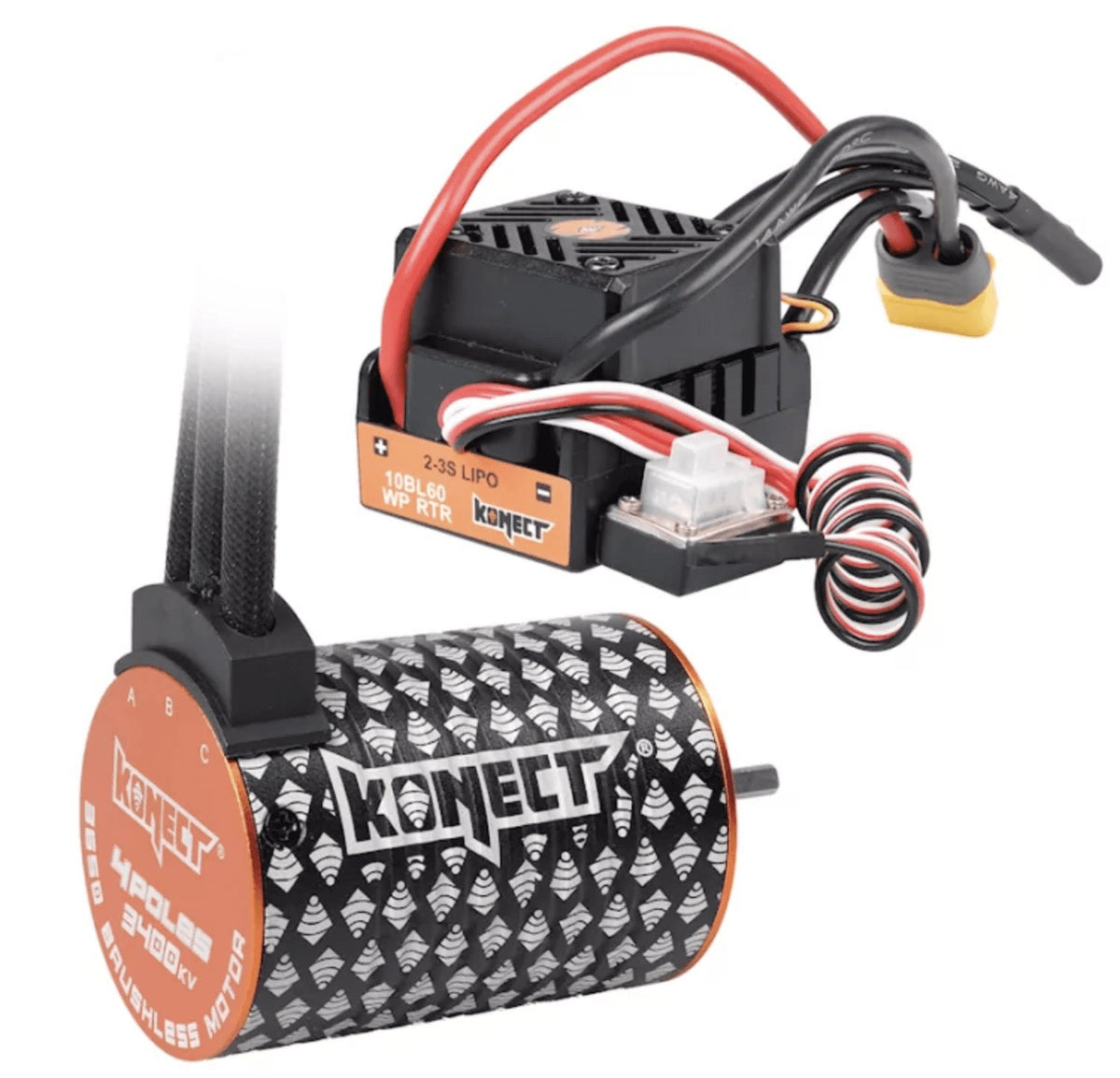 Combo brushless 60Amp WP + moteur 4P 3650SL 3400Kv - KN-COMBO-D2 - Breizh Modélisme.
