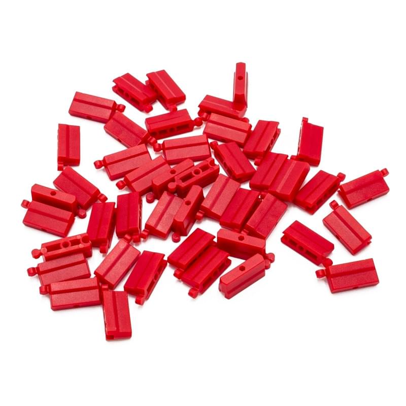 Elements de rail en plastique rouge pour piste turbo Racing (50 pcs) - TB-760076 - Breizh Modélisme.
