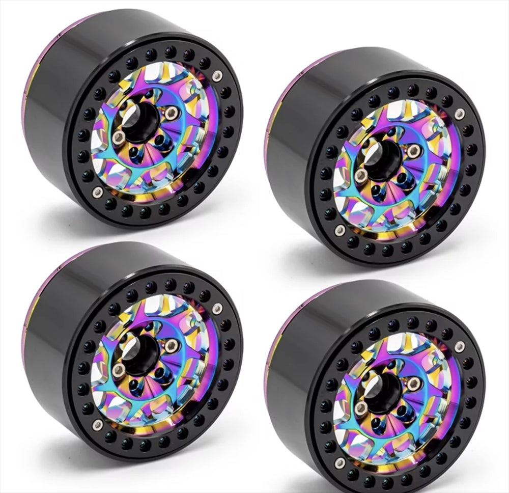 Jantes Crawler Aluminium 1.9 beadlock arc en ciel" ( 4pcs) - HT-SU1802021" - Breizh Modélisme.
