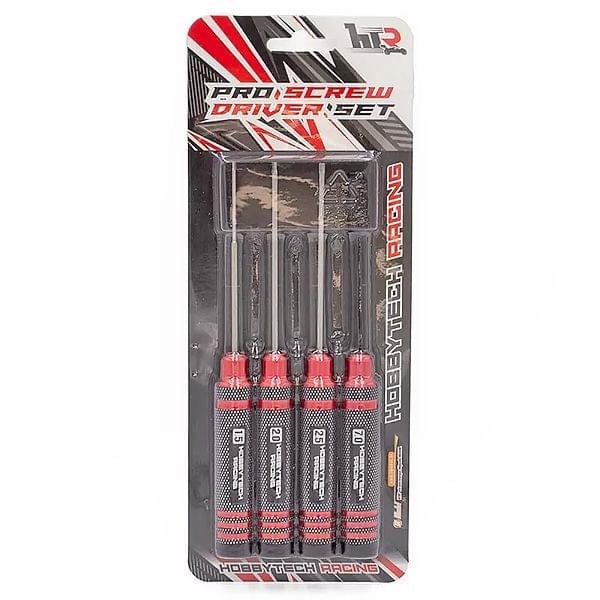 Kit de 4 tournevis Alu rouge - Hobbytech HTR-412 - Breizh Modélisme.