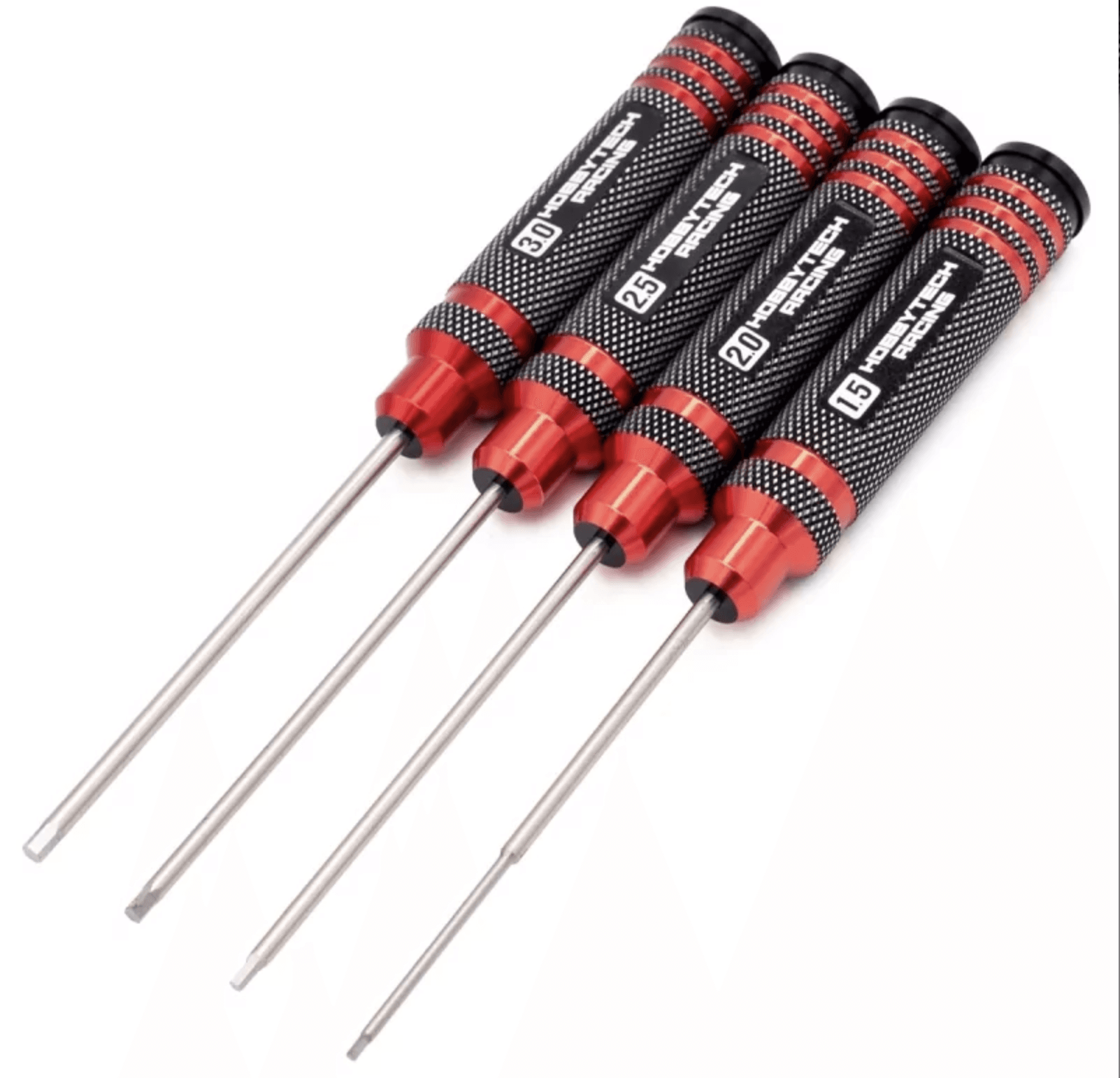 Kit de 4 tournevis Rouge et Noir Allen 1.5/2/2.5/3mm - HTR-411 - Breizh Modélisme.
