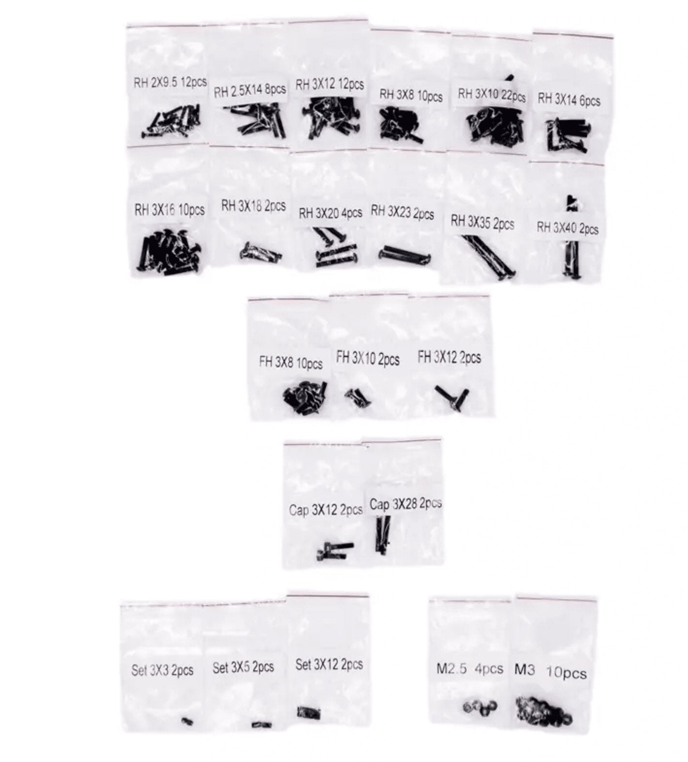 Kit Visserie complet sauf axes spécificiques Rogue Terra - ROG-052 - Breizh Modélisme.
