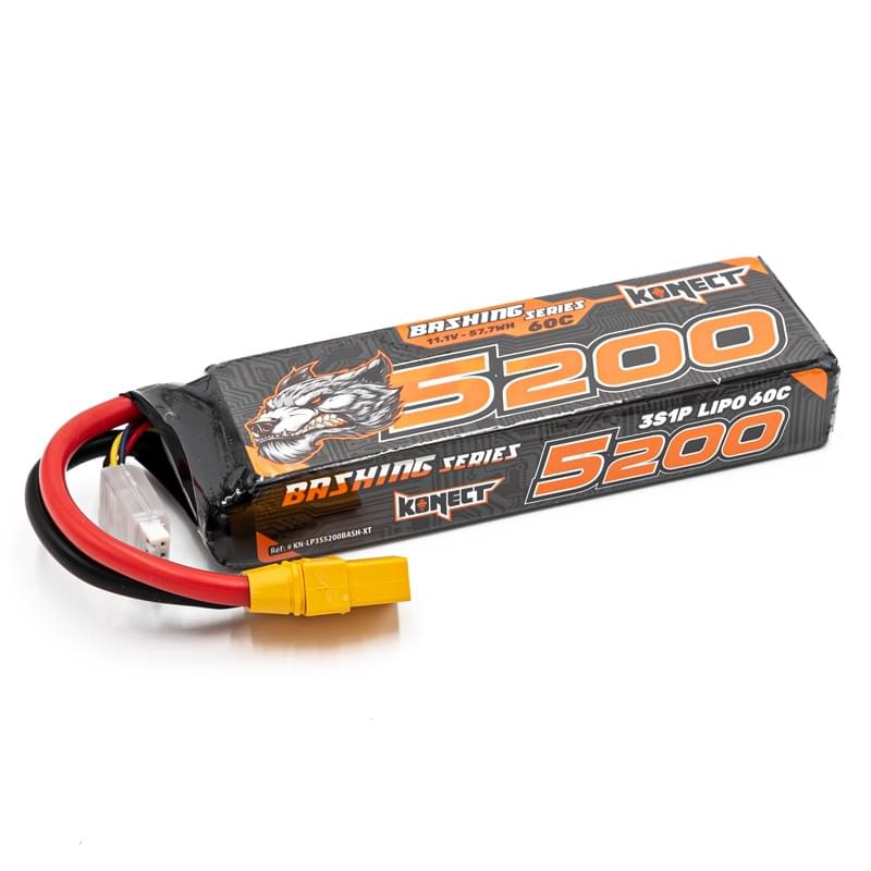 Konect Batterie lipo 3S 5200mah 11.1V 60C 3S1P XT60 Bashing - Breizh Modélisme.