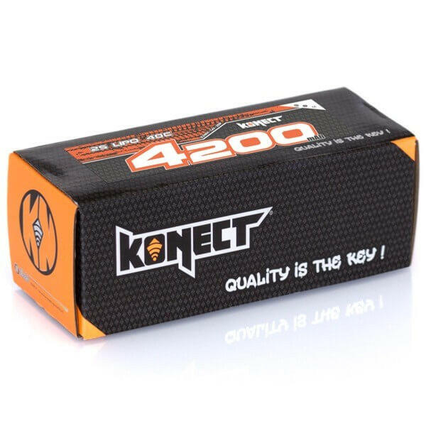 Konect Batterie Lipo 4200mah 7.4V 40C 2S1P (Stick Pack XT60) - Breizh Modélisme.