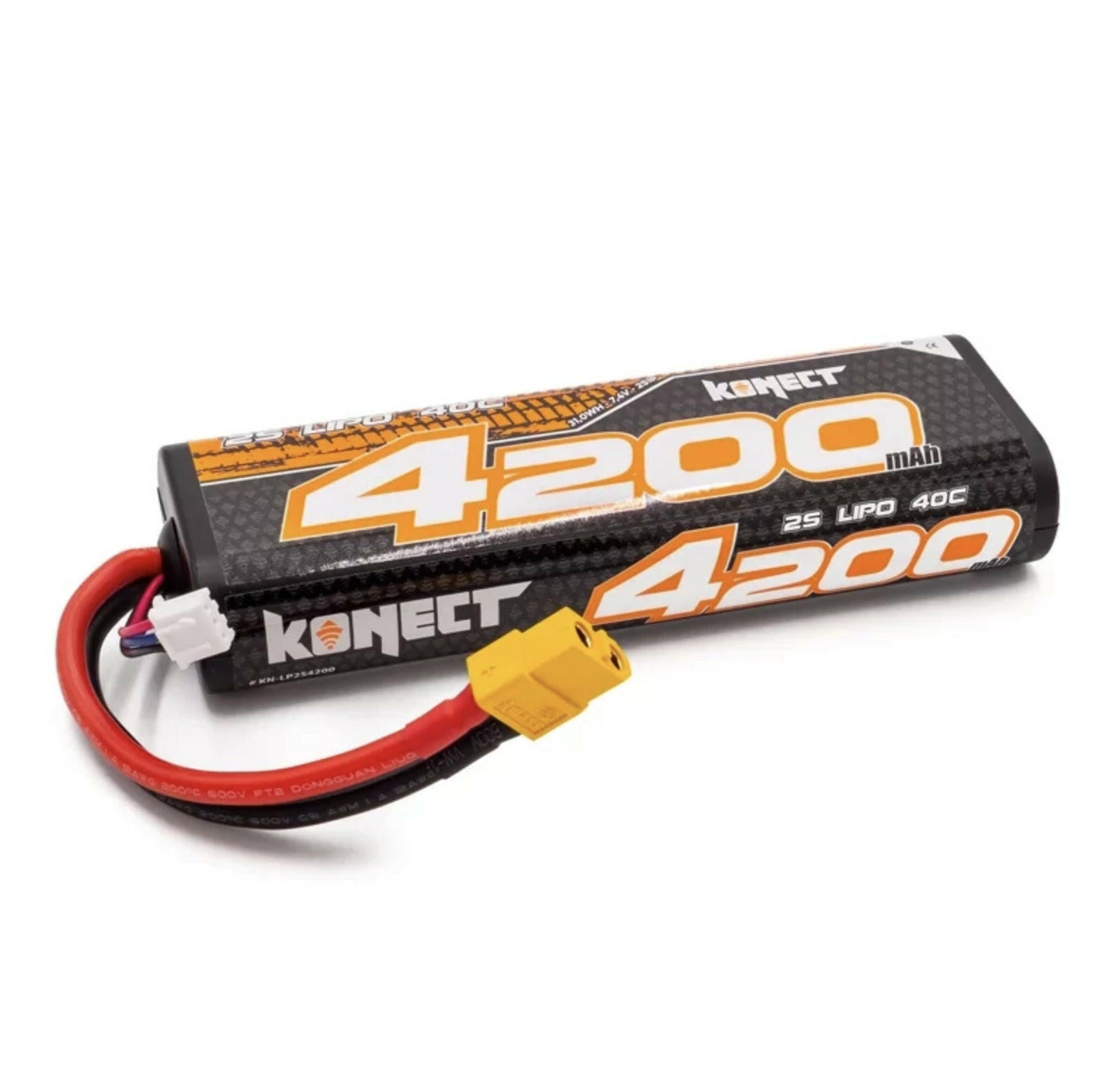 Konect Batterie Lipo 4200mah 7.4V 40C 2S1P (Stick Pack XT60) - Breizh Modélisme.