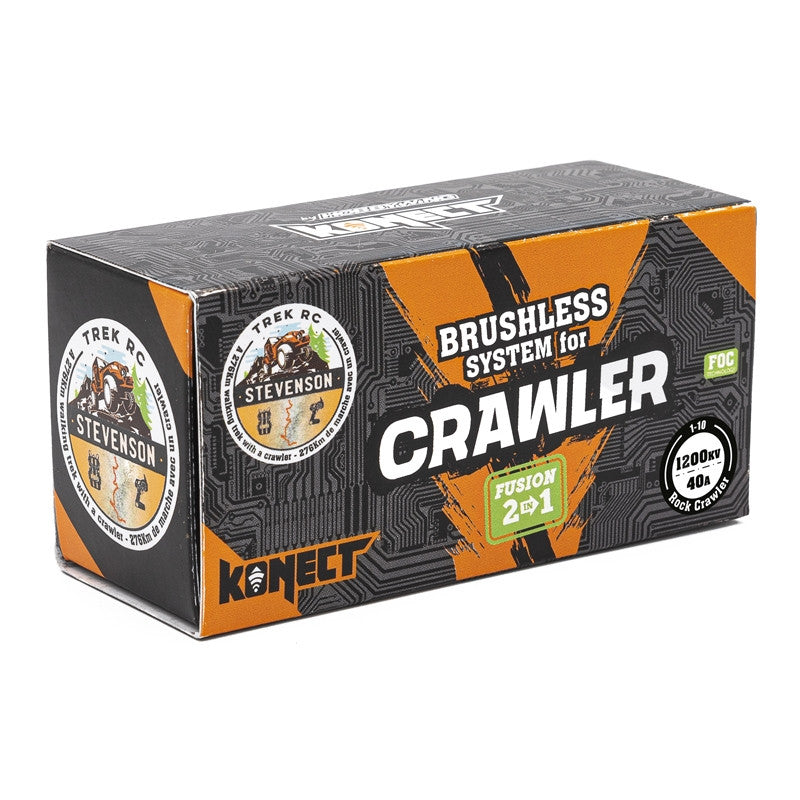 Konect Combo 2 en 1 Brushless Fusion 1200kV Crawler - KN-40-540-1200-FUS Axe 3,175mm - Breizh Modélisme.