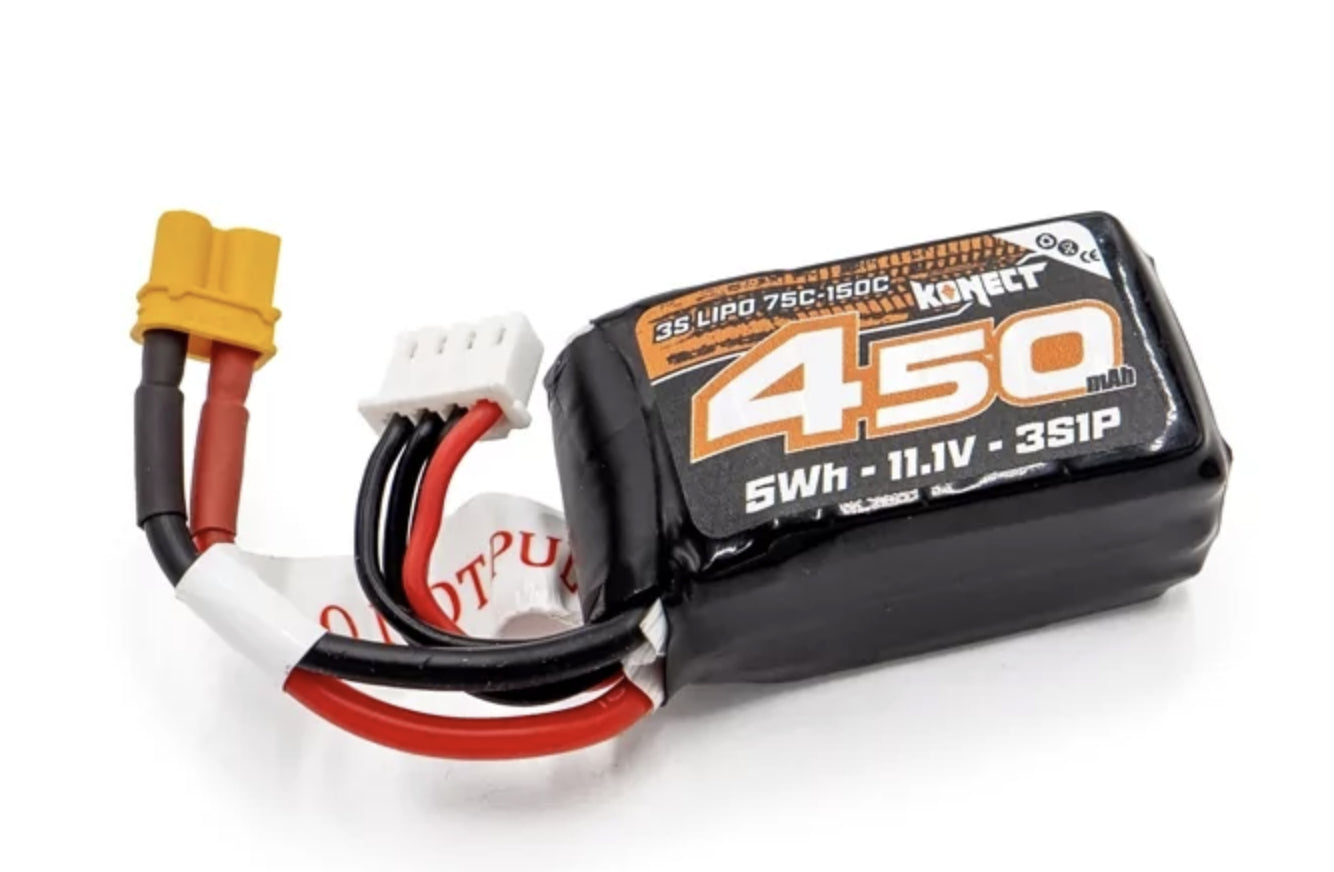 Konect Lipo 450mah 11.1V 75C 3S1P XT30 Crawler - KN-LP3S450 - Breizh Modélisme.