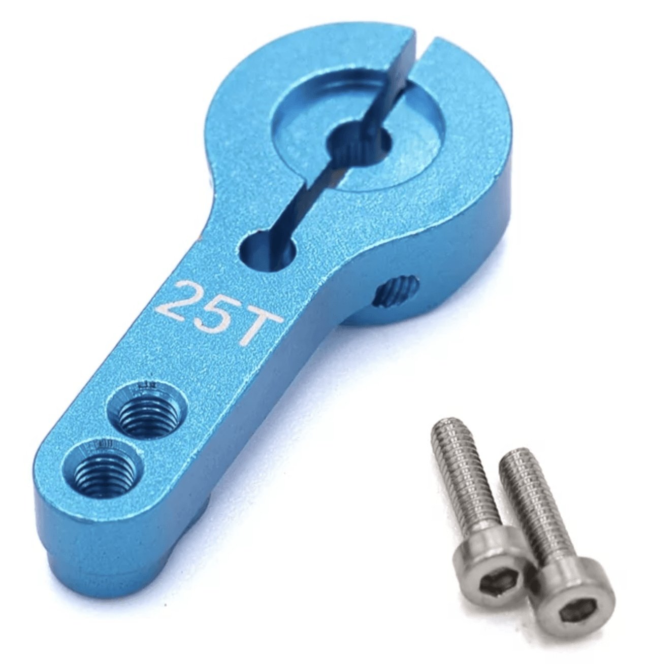 Palonnier de direction en alu 25T bleu 24mm - HTR-1930025-BL - Breizh Modélisme.