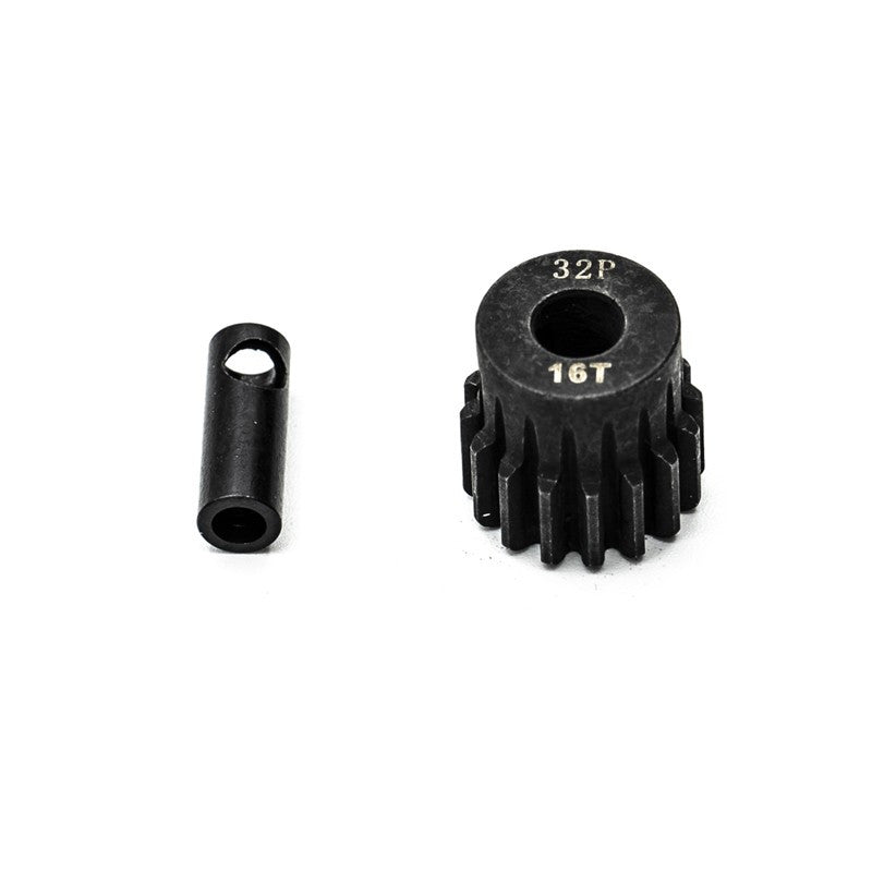 Pignon 16T acier 32dp ø5mm + adaptateur 3,17mm - Hobbytech KN-183216 - Breizh Modélisme.