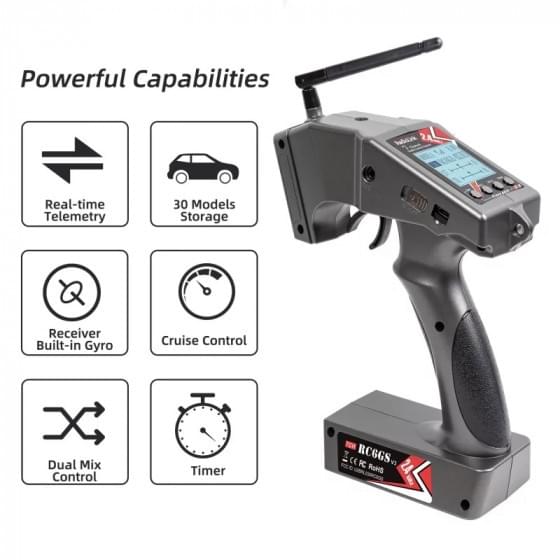 Radio Radiolink 7 voies RC6GS V3 + récepteur R7FG - RDL-RC6GS-V3-SET - Breizh Modélisme.