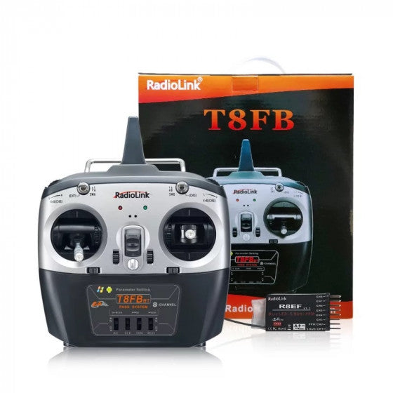 Radio Radiolink 8 voies T8FB BT+ récepteur R8EF - Mode 2 - Breizh Modélisme.