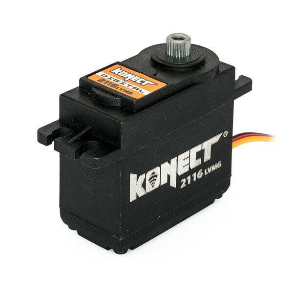 Servo direction Konect 2116LVMG Digital 21kg pignons métal pour Voitures 1/8 et 1/10 - Breizh Modélisme.