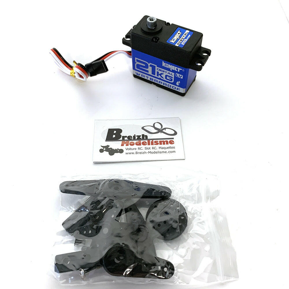Servo étanche 1/10 Digital 21kg KN-2113LVWP pignons métal - Breizh Modélisme.