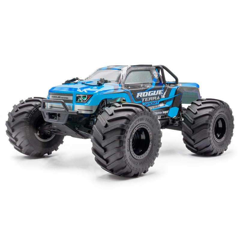 Combo Hobbytech Rogue Terra Sport bleu Monster Brushless 4x4 RTR 1/10 - Breizh Modélisme.