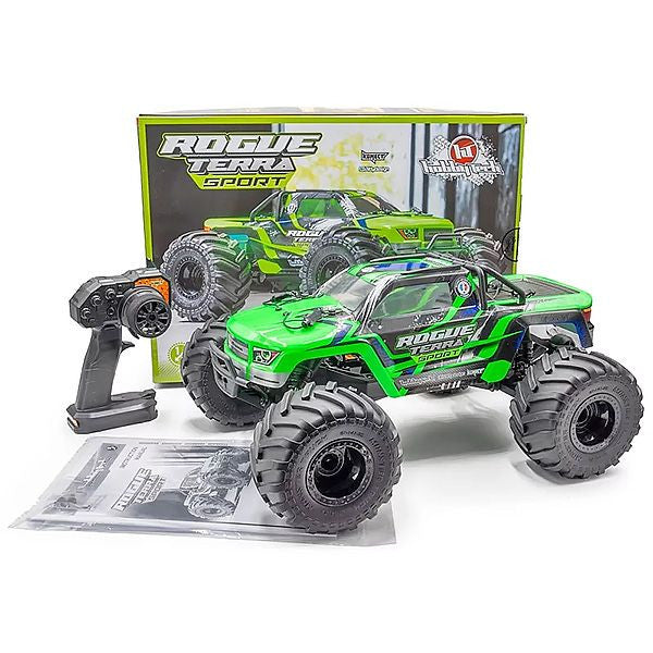Combo Hobbytech Rogue Terra Sport vert Monster Brushless 4x4 RTR 1/10 - Breizh Modélisme.