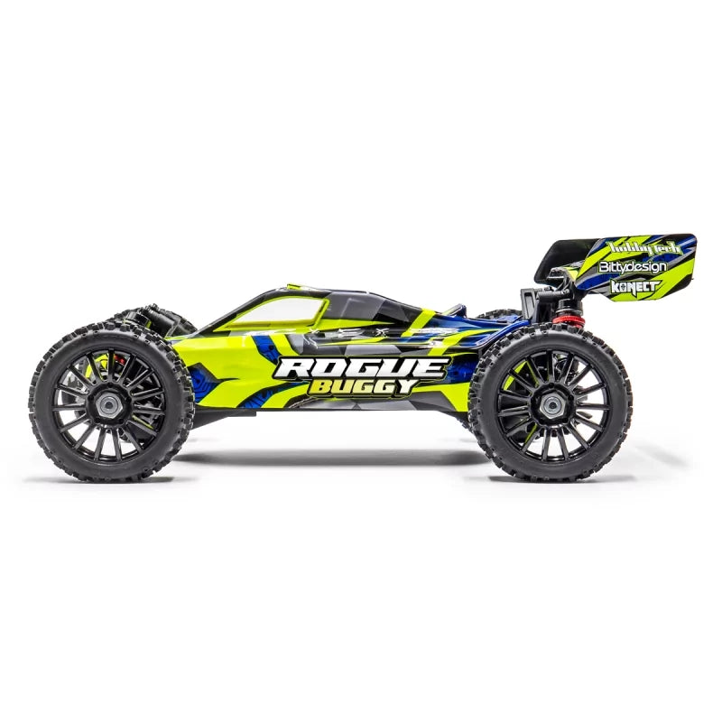 Pack Rogue buggy HobbyTech 1/8 brushless 4x4 RTR jaune - Breizh Modélisme.