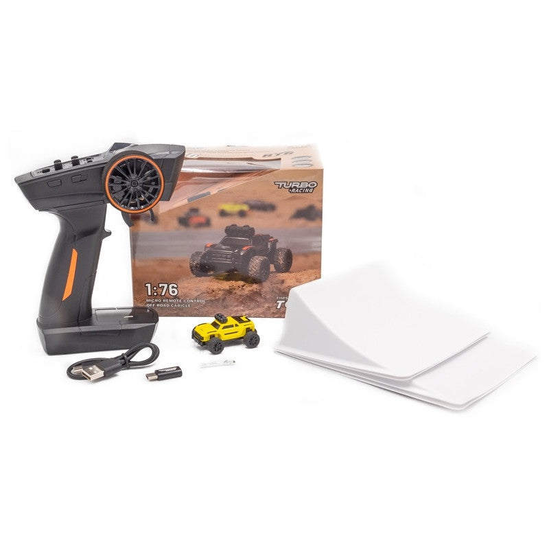 Turbo Racing Micro Monster truck 1/76ème Jaune RTR- TB-C81-YE - Breizh Modélisme.