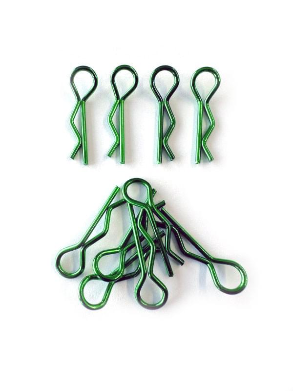 Clips 1/8 vertes pour carrosseries x 10 - Breizh Modélisme.