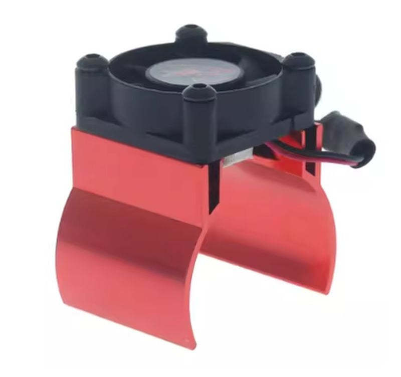 Dissipateur thermique en aluminium rouge avec ventilateur type 540 - Breizh Modélisme.