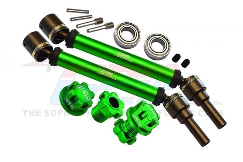 Jeu de cardans en aluminium acier trempé CVD v/h vert (2) GPMTXMS143F/RSNG - Breizh Modélisme.