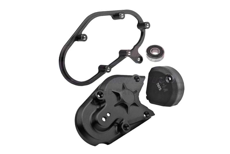 Jeu de carters d'engrenage en aluminium noir GPM pour Moto Losi MX - GPMMX038BK - Breizh Modélisme.