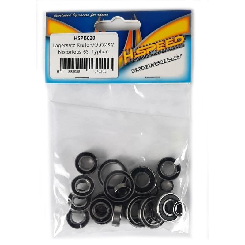 Kit de 22 roulements à billes étanches pour Arrma Kraton / Outcast / Notorious 6S - Breizh Modélisme.