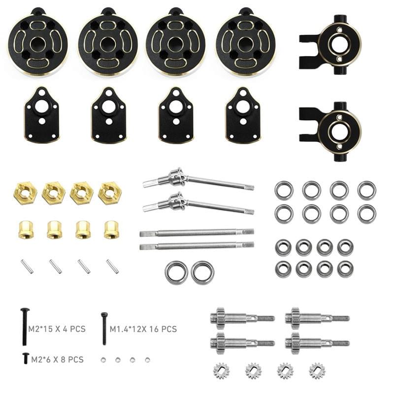 Kit de conversion d'essieu TRX-4M en laiton - H-Speed HSPX050 - Breizh Modélisme.