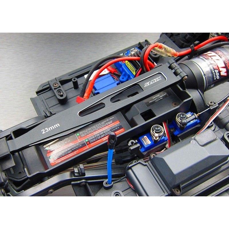 Option TRX4 SAMIX - Plaque de maintien de batterie noire Traxxas TRX-4 - Breizh Modélisme.