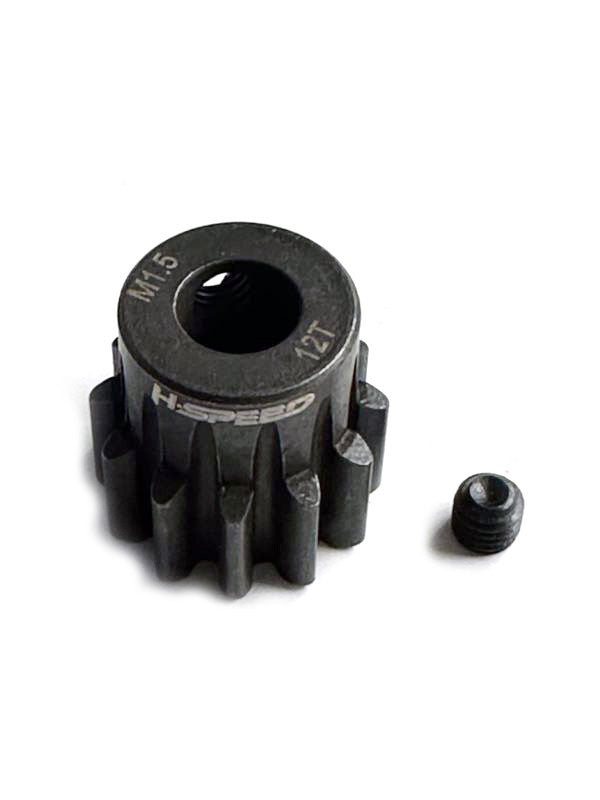 Pignon acier 12 dents M1,5 alésage 8mm - Breizh Modélisme.
