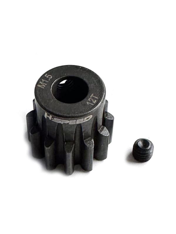 Pignon acier 12 dents M1,5 alésage 8mm - Breizh Modélisme.