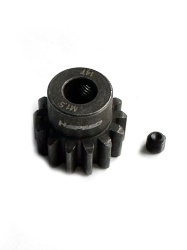 Pignon acier 14 dents M1,5 alésage 8mm - Breizh Modélisme.