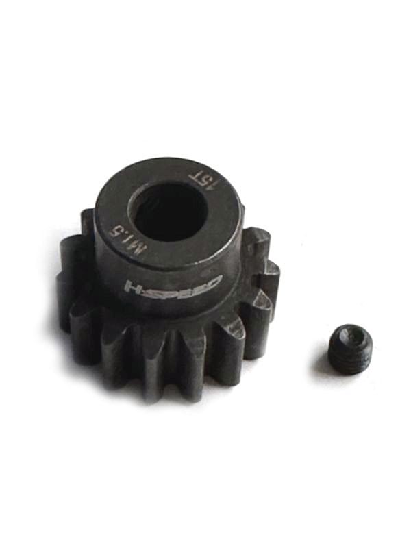 Pignon acier 15 dents M1,5 alésage 8mm - Breizh Modélisme.