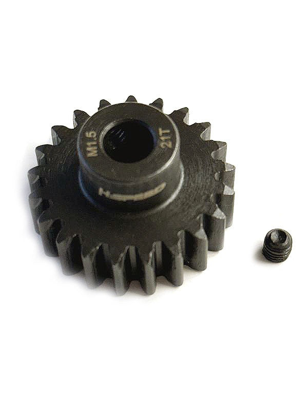 Pignon acier 21 dents M1,5 alésage 8mm - Breizh Modélisme.