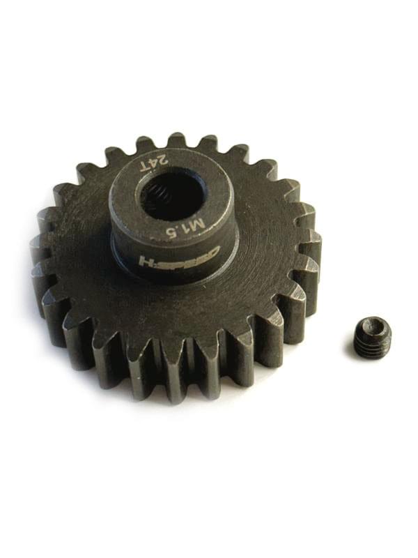 Pignon acier 24 dents M1,5 alésage 8mm - Breizh Modélisme.