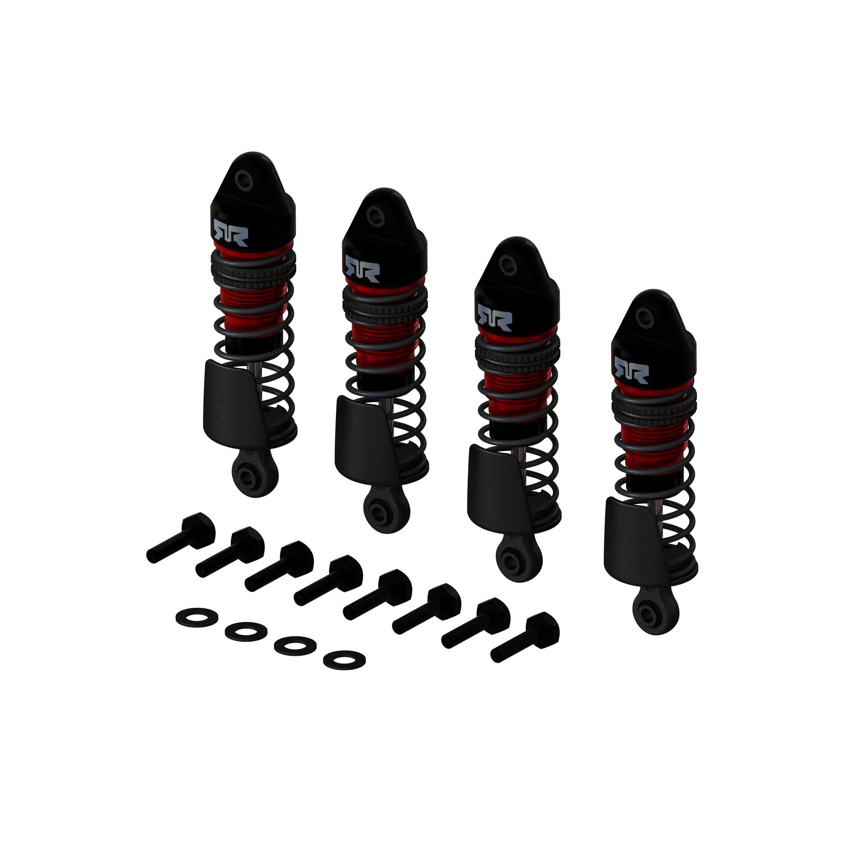 4 Amortisseurs 1/18 en alu 58 mm pour GROM - ARA330824 - Breizh Modélisme.