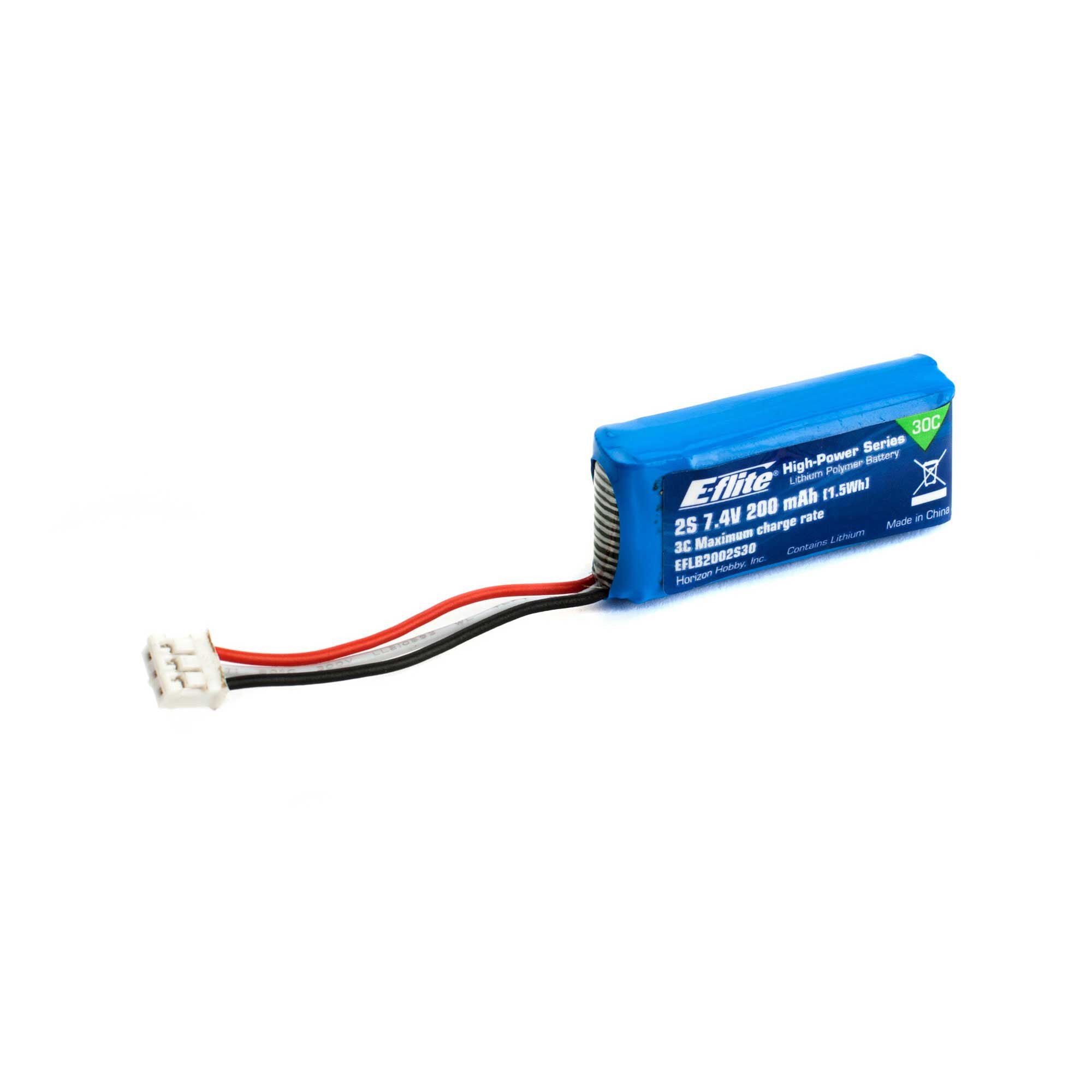 Batterie lipo 2S 200mAh 7.4V 30C - PH - Breizh Modélisme.