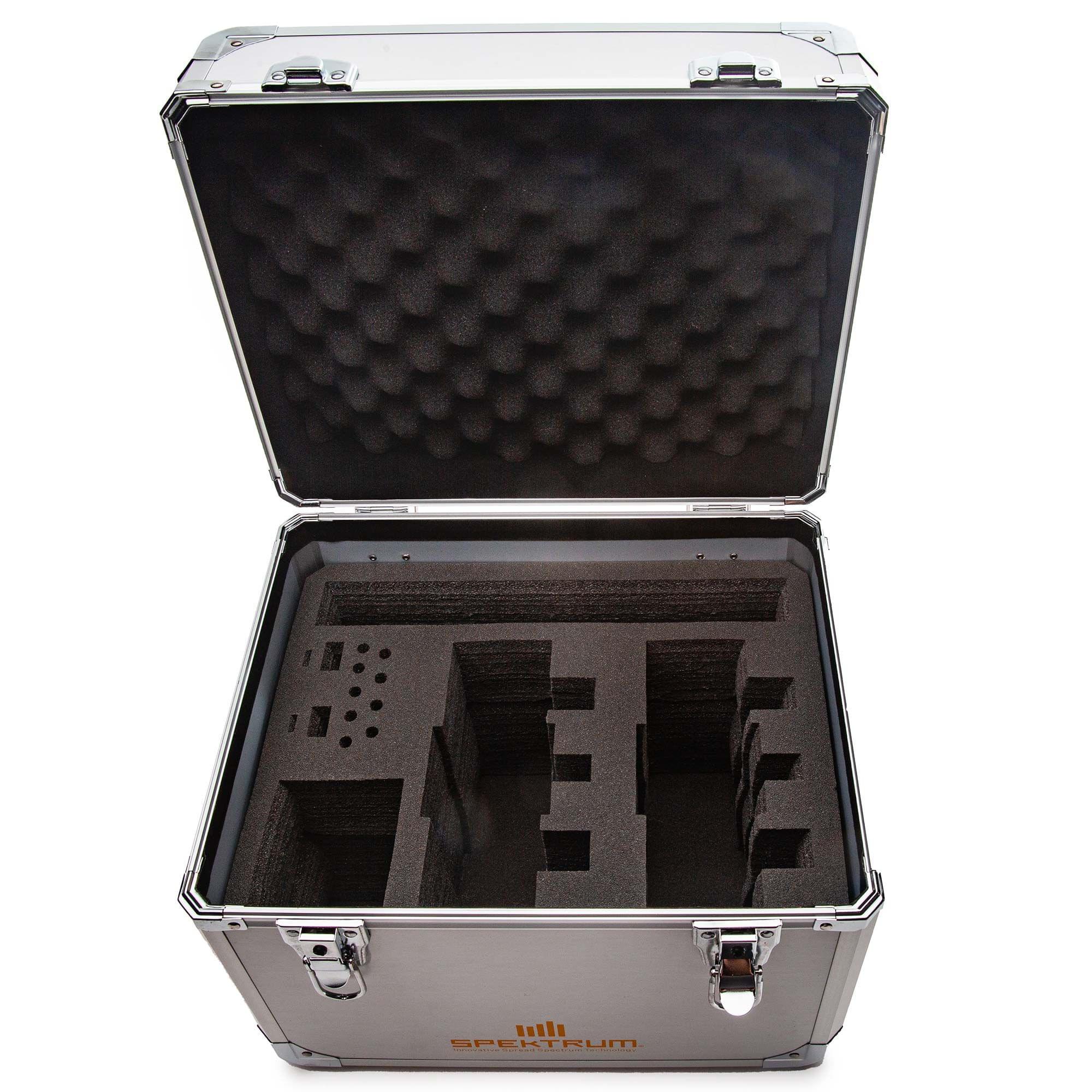 Boîte de rangements pour double émetteur en aluminium Spektrum - SPM6726 - Breizh Modélisme.
