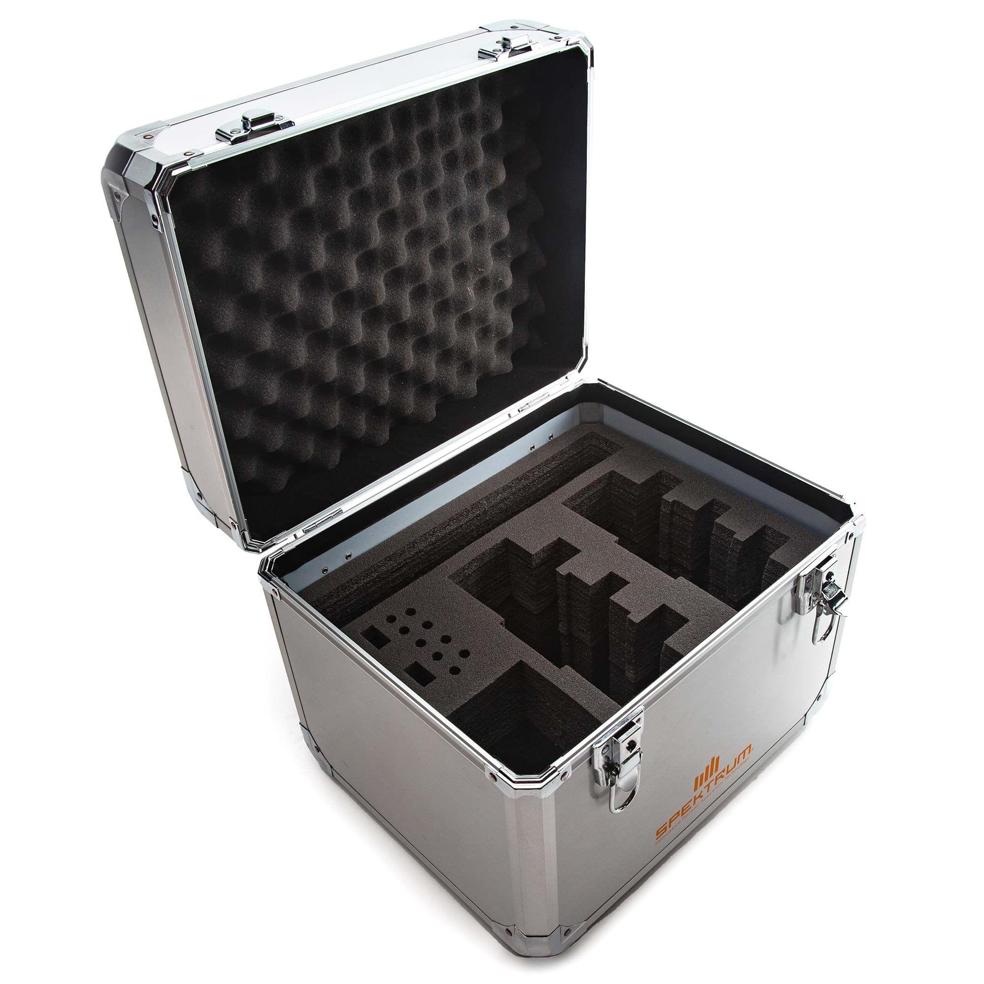 Boîte de rangements pour double émetteur en aluminium Spektrum - SPM6726 - Breizh Modélisme.