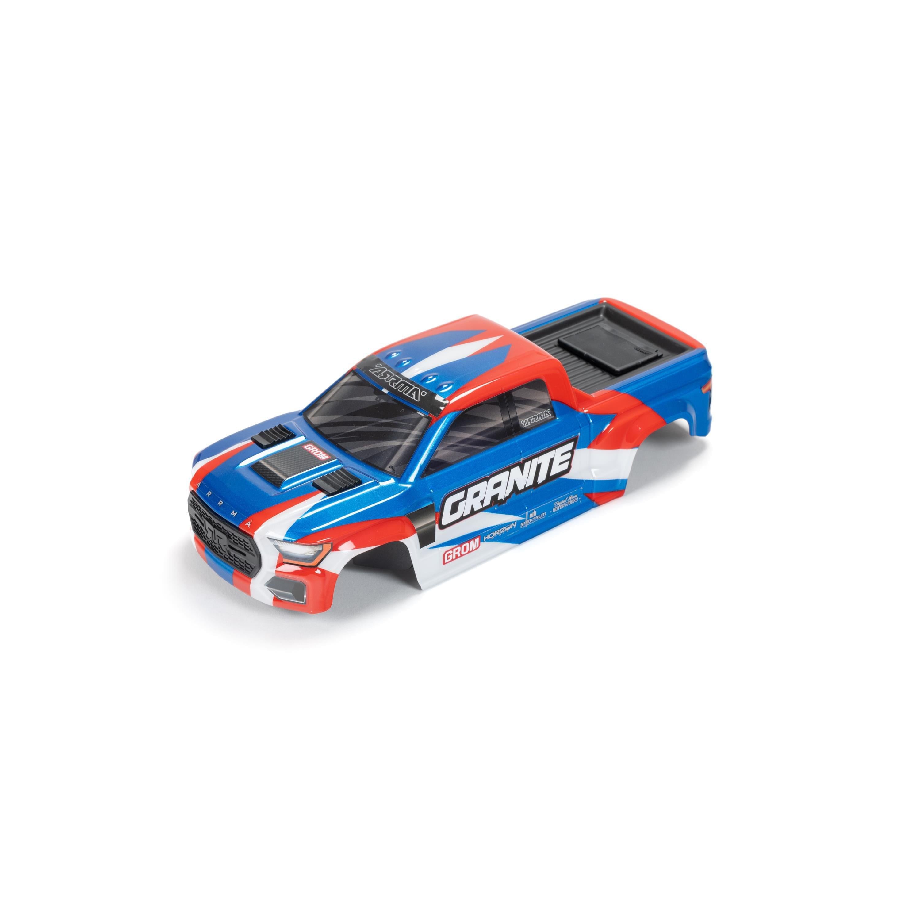 Carrosserie peinte pour Arrma Granite Grom rouge/bleu ARA412001 - Breizh Modélisme.