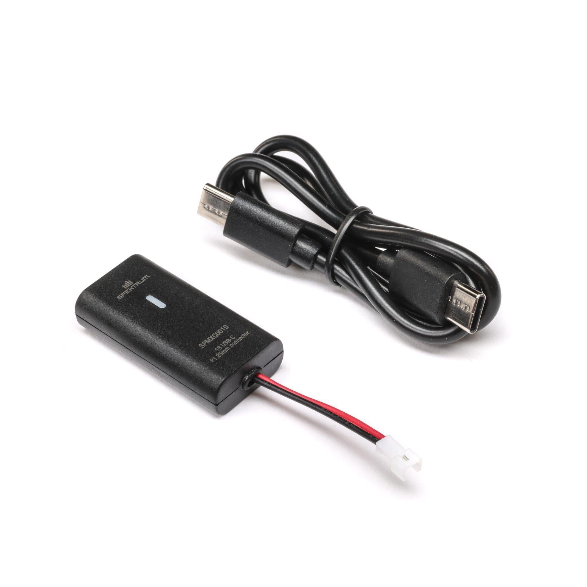 Chargeur USB-C 1S PH1.25 2 broches 500 mAh - SPMXC0010 - Breizh Modélisme.