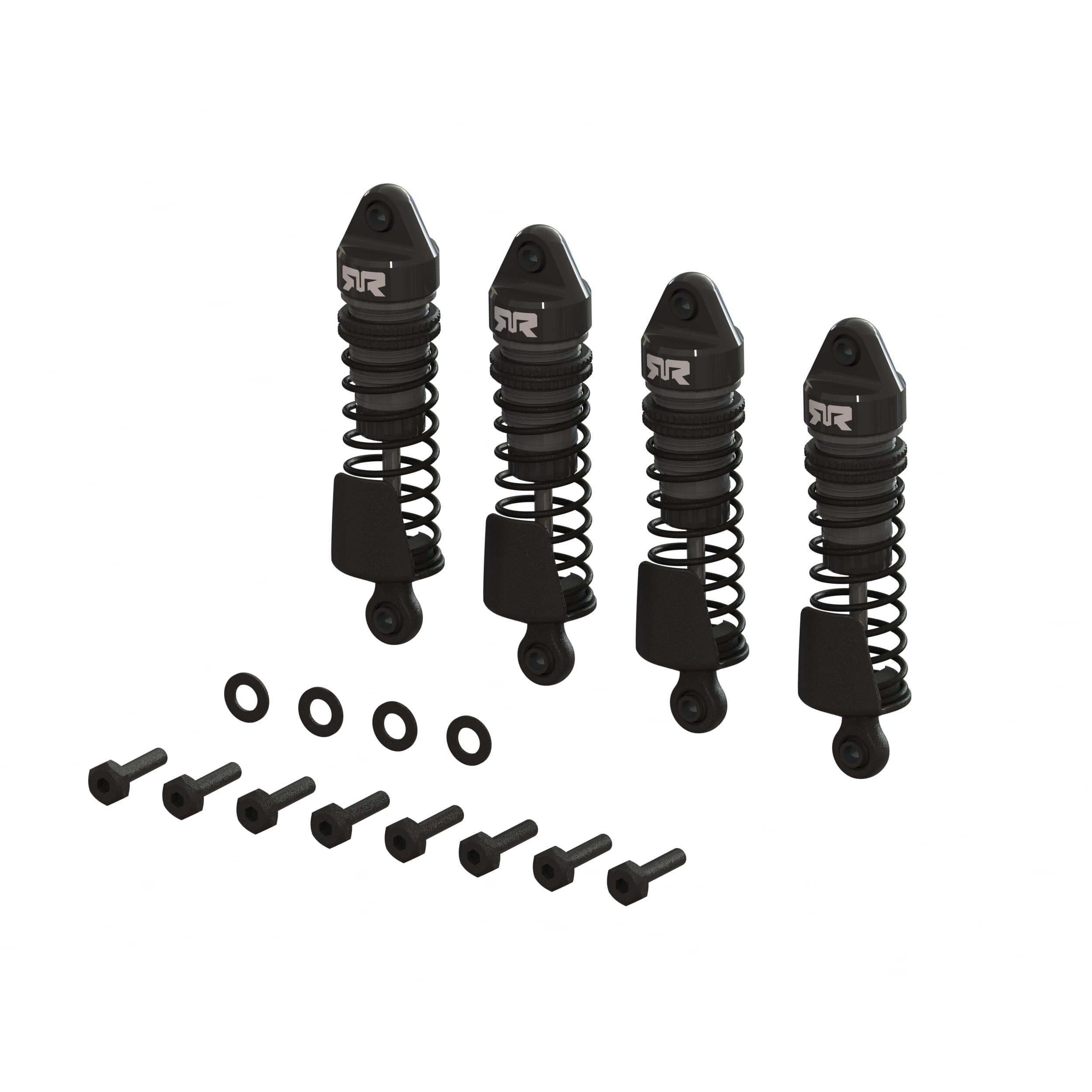 Ensemble d'amortisseurs en aluminium 58 mm 2000 cSt (4) GROM - ARA-1560 - Breizh Modélisme.