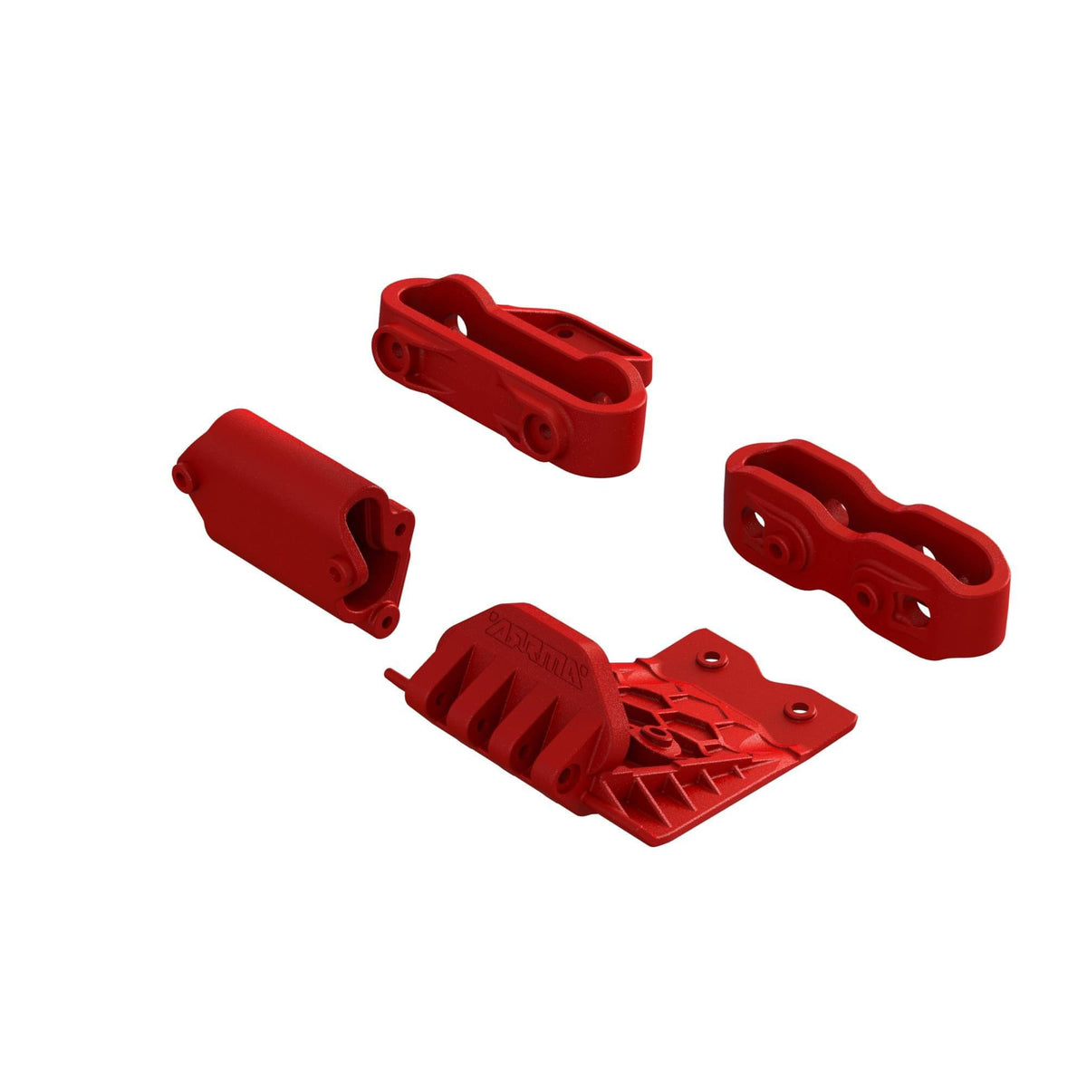 Ensemble de montage pour patins inférieurs et pare-chocs rouge - ARA320777 - Breizh Modélisme.